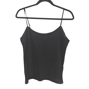 DKNY Camisole Top Womens Medium Black Silk Blend Adjustable Straps Minimalist